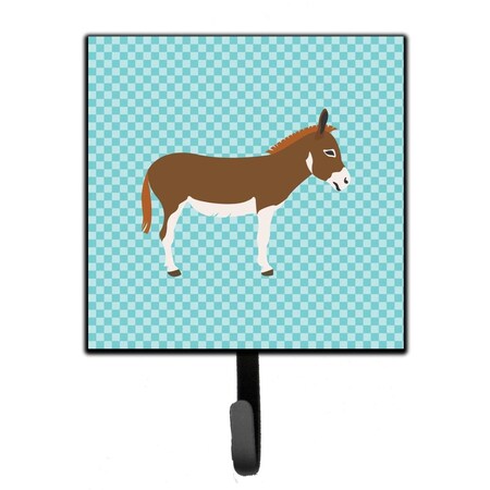 Carolines Treasures Miniature Mediterranian Donkey Blue Check Leash or Key Holder BB8021SH4